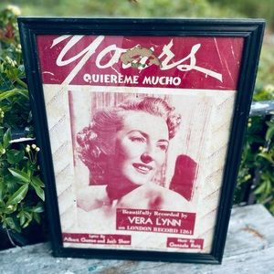 Vintage 1952 Vera Lynn framed music photo